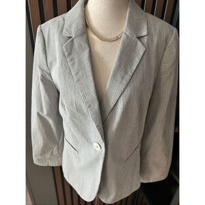 The limited striped blazer size medium 100% cotton